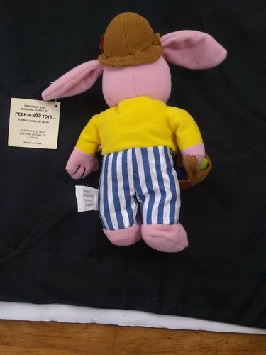 Vintage Bunny Rabbit Plush Stuffed Animal Peek A Boo Toys Small - Picture 9 of 9