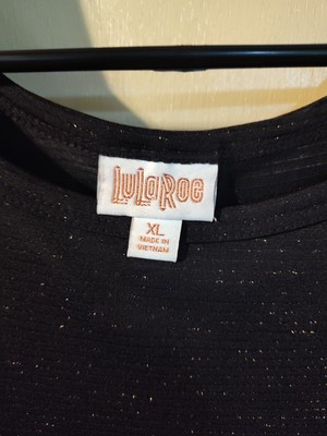 Beautiful~ ~LulaRoe~ XL ~CARLY~BLK w/ Gold Sparkle Throughout ~Elegant Collectn