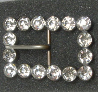 Antique Art Deco Rhinestone Paste Belt Buckle Circa 1930 display picture 1