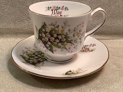 Vintage Duchess Bone China From England Month of MAY Teacup and Saucer- Free S/H