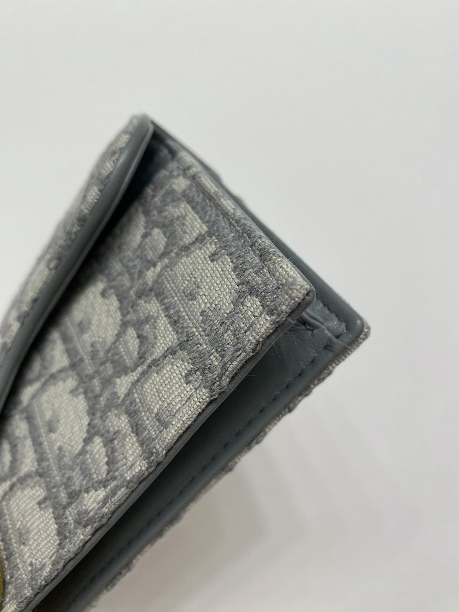 Christian Dior Gray Oblique Jacquard Saddle Flap Wallet | eBay Christian Dior Gray Oblique Jacquard Saddle Flap Wallet | eBay