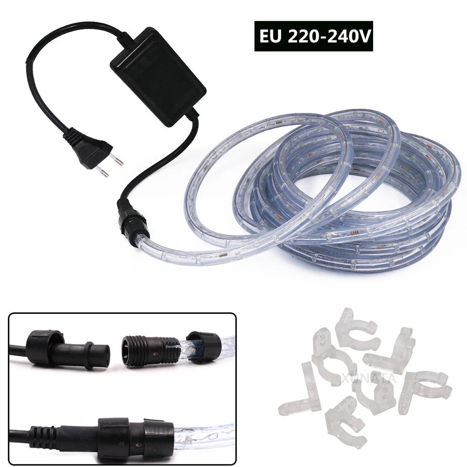 Striscia Luci LED Esterno Giardino Impermeabili IP67 di Natalizie Decora 230V - Immagine 2 di 4