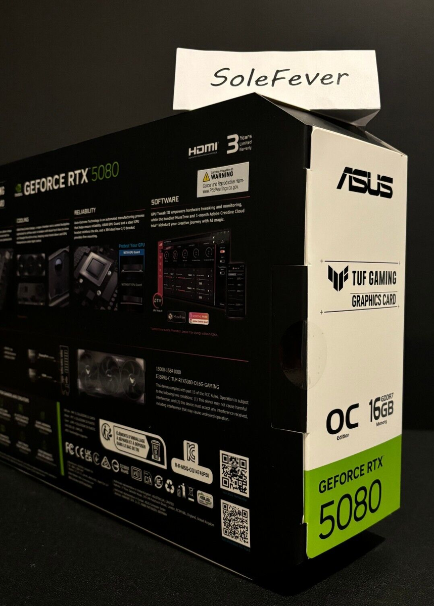 New & Sealed ASUS TUF Gaming NVIDIA GeForce RTX 5080 OC 16GB New & Sealed ASUS TUF Gaming NVIDIA GeForce RTX 5080 OC 16GB