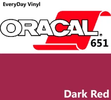 12"x5' - Dark Red - Oracal 651-shiny Adhesive Vinyl - Craft Hobby & Sign Cutters