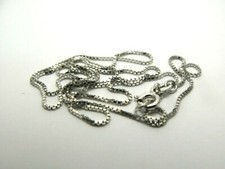 COLLANA CATENINA VENEZIANA IN ARGENTO 925 CM. 40 UOMO DONNA EFFETTO ORO BIANCO