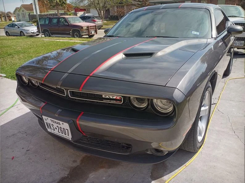 PARA 08-14 Dodge Challenger 10" Racing Stripe 36 PIES Gráfico + Rayas Rojas  Foto 3 de 4