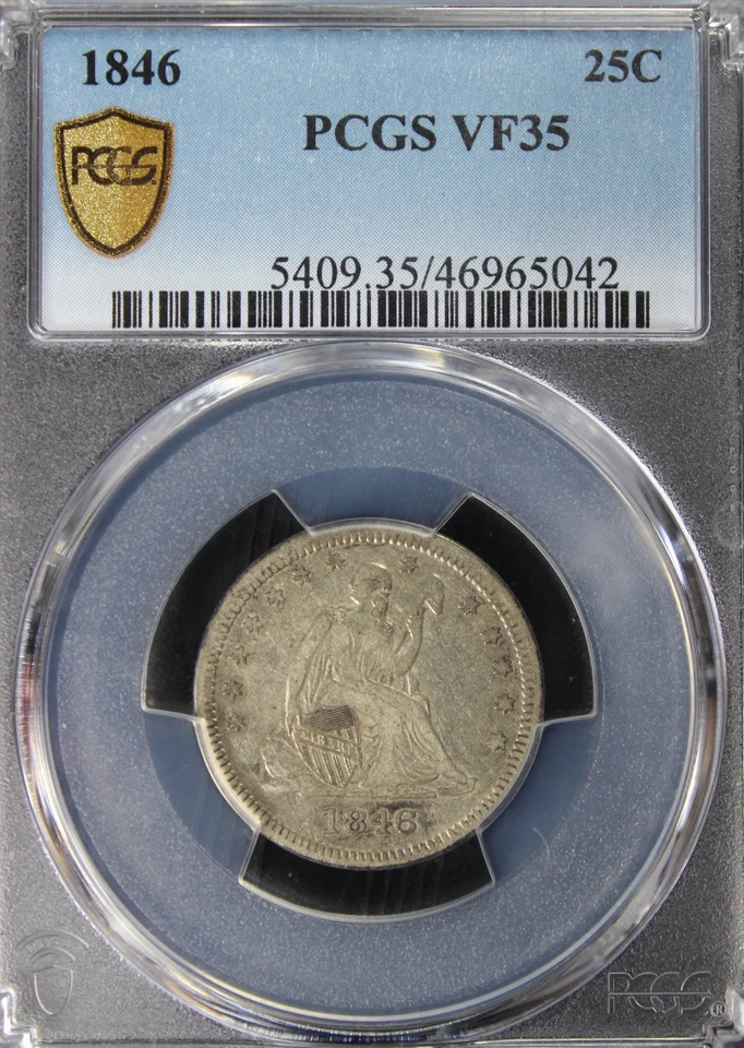 1846 VF35 Seated Liberty Quarter, PCGS 46965042 - Image 3 of 4