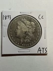 1893-CC MORGAN SILVER DOLLAR F+/VF KEY DATE CC