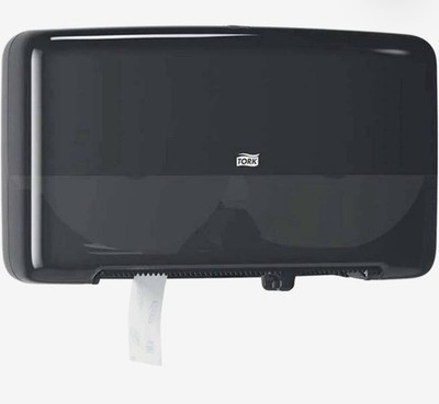 Tork T2 Twin Mini Jumbo Toilet Paper Dispenser Black Commercial Wall Mount