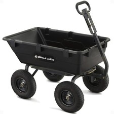 Gorilla Carts Poly Garden Dump Cart Camping Wagon, 1200 Pound Capacity