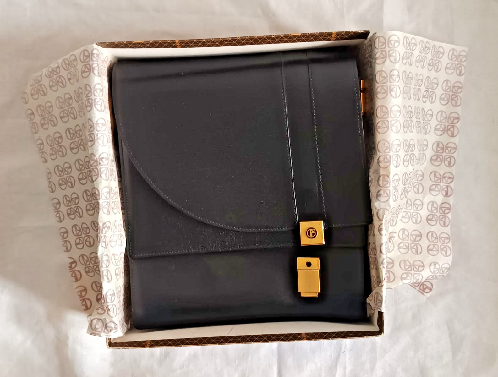 anni '90 - Vintage Borsa a Tracolla Nazareno Gabrielli Stile Cartella/Postino
