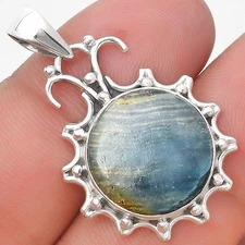 Natural Blue Aragonite 925 Sterling Silver Pendant Jewelry P-1249