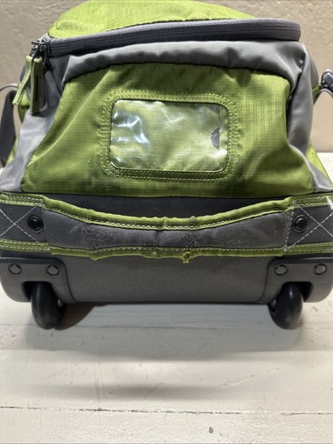 Eddie Bauer GATE 21 Rolling Hard Bottom Duffel Bag Suitcase Extend Handle Green - Picture 10 of 11