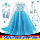 Neu Kinder Mädchen Eisprinzessin Halloween Geburtstag Party Kleid + 7/4Stück Set