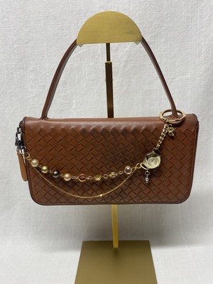 Bottega Veneta Intrecciato preloved brown leather w/ adjustable top handle&charm