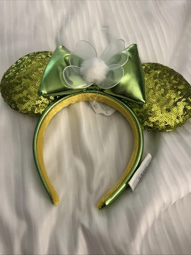 BNWT Disney Peter Pan Tinker Bell Sequined Minnie Mouse Ears Headband