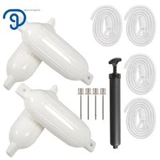 4 Ribbed Marine 8.5" X 27" Boat Fender Vinyl Bumper Dock Shield Protection White