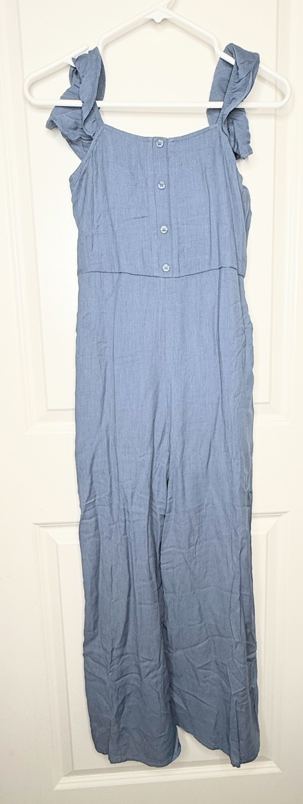 Mono Franki by Francesca’s Azul Manga Volantes Calado Pierna Ancha Juvenil XL NUEVO CON ETIQUETAS