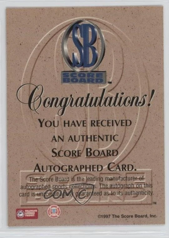 1997 Score Board Auto Marcus Mann Auto - Image 2 of 2