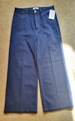 Paige Wide Leg Genesee Elvira Dark Ink Crop Jeans Sz 30