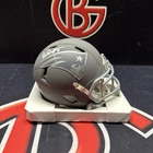 Demario Douglas Signed New England Patriots Slate Mini Helmet Autographed BAS