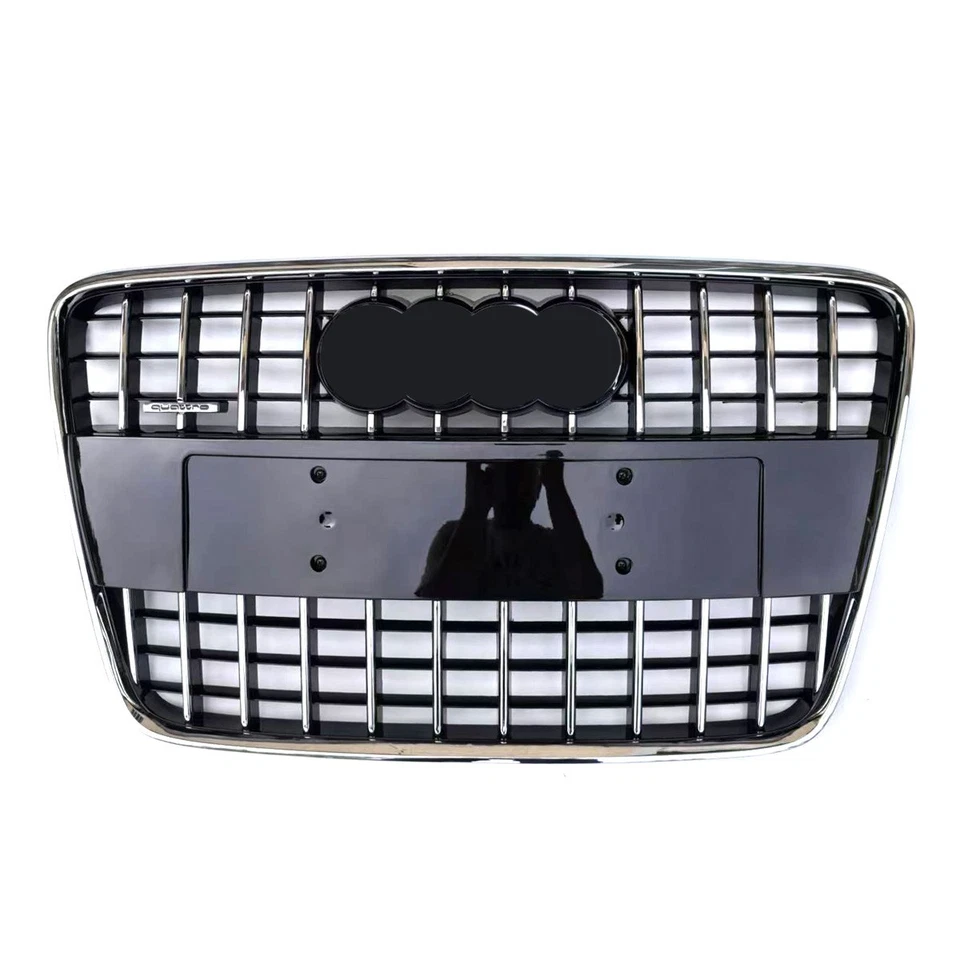Para Audi Q7 SQ7 2010-2015 Estilo Deportivo Tira Anillo Cromo Parachoques Delantero Parrilla Foto 2 de 4