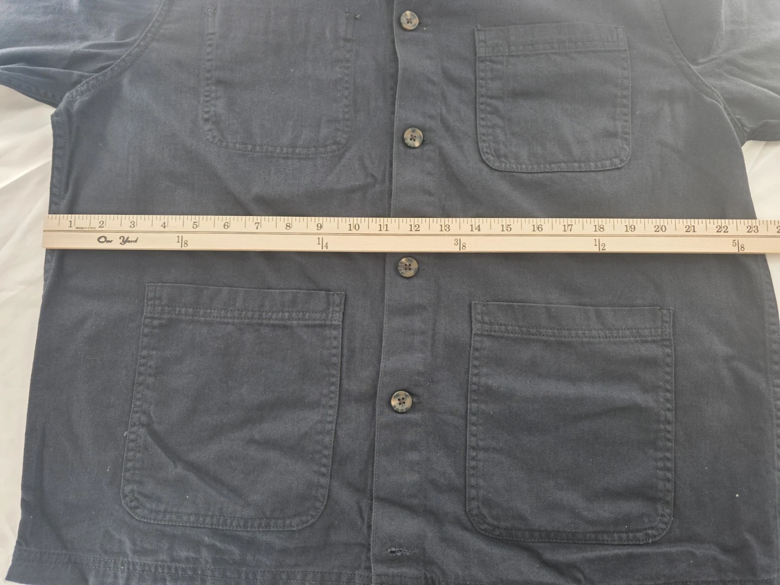 Goodfellow & Co Men’s Black Chore Coat Jacket L Button Front Spread Collar 46" image 12
