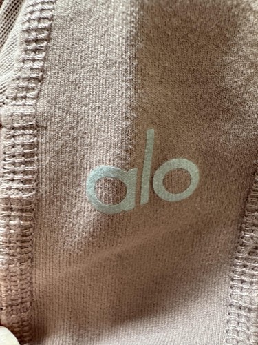 Alo Moto Leggings Womens Extra Small Pink Mauve High Rise Ribbed Yoga Pants - Picture 5 of 8