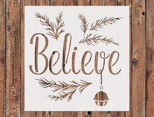 Reusable Plastic Stencil for Painting - Believe Quote Template by StencilAir
