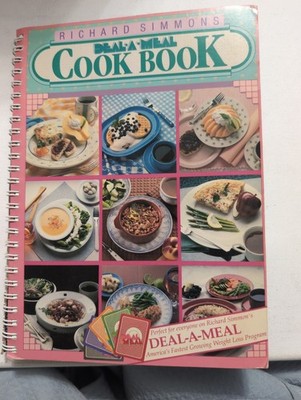 Vintage Richard Simmons Deal a Meal Cook Book Sprial Bound 1st Edition ~ 1989 *