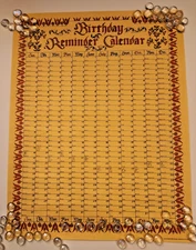 Birthday Reminder Calendar #12 by Stevenson Industries 1985 NEW