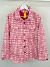 Jingle Belles by Kim Gravel NWOT Girl Boss Shacket Tweed Size L Pink WomenJacket