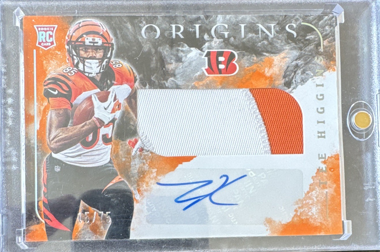 Panini 2020 Origins Tee Higgins Bengals #110 Rookie Auto Jumbo Patch RC /75🔥🔥