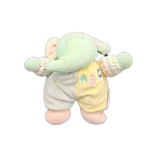 Vintage Eden Pastel Plush Patchwork Elephant Rattle Lovey Baby's First Toy 7