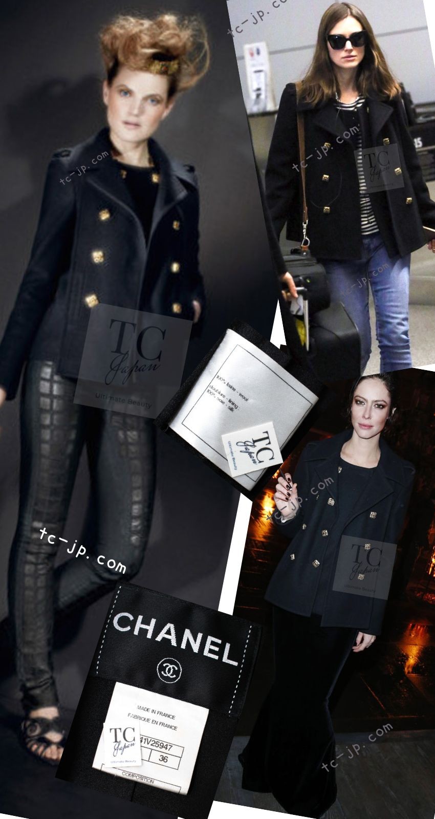 CHANEL 11PF Black Wool Gripoix Buttons Double Jacket Coat Karl Lagerfeld 36 US4 image 2