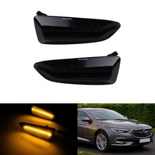 2x Schwarz Linse LED Seitenblinker für Opel Grandland X A18,Insignia B Z18 2017+