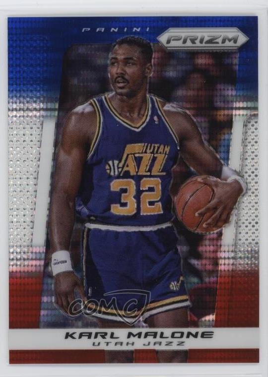 2013-14 Panini Prizm Blue White & Red Pulsar Prizm Karl Malone #75 HOF 0p31