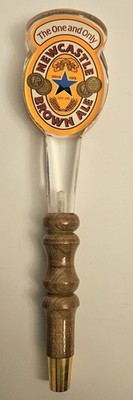 New Castle Brown Ale Beer Acrylic & Wood Beer Tap Handle