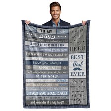 Christmas Birthday Gift for Dad Husband, Dad Flannel Blanket Soft Warm Papa F...