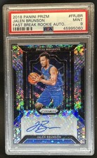2018-19 Panini Prizm Jalen Brunson Fastbreak Auto Rookies RC #FR-JBR PSA 9
