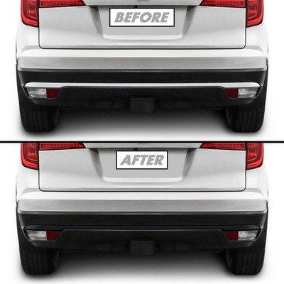 Chrome Delete Blackout Vinyl for 2016-18 Honda Pilot Rear Bumper Diffuser Trim