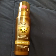 Jergens Natural Glow Instant Sun Tanning Mousse Light Bronze 6 oz 