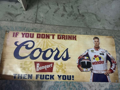 #ad Coors Banquet Ricky Bobby Banner 48x20 Talladega Nights Racing Garage Mancave $39.99