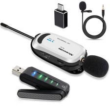 Wireless Lapel Microphone for Computer, USB lavalier Mic System for MacBook, ...