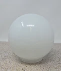 New Listing6″ White Milk Glass Globe Shade Ball MCM Light Fixture Replacement 3.25" Fitter