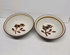 NORITAKE STONEWARE - October Fest 8555 Bowl Coupe Cereal BOWLS Japan Set of 2