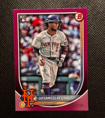 2025 Bowman Luisangel Acuna Fuchsia Border /299 Rookie New York Mets RC ...