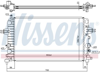 NISSENS (63028A) Wasserkühler, Motorkühler, Kühler für OPEL