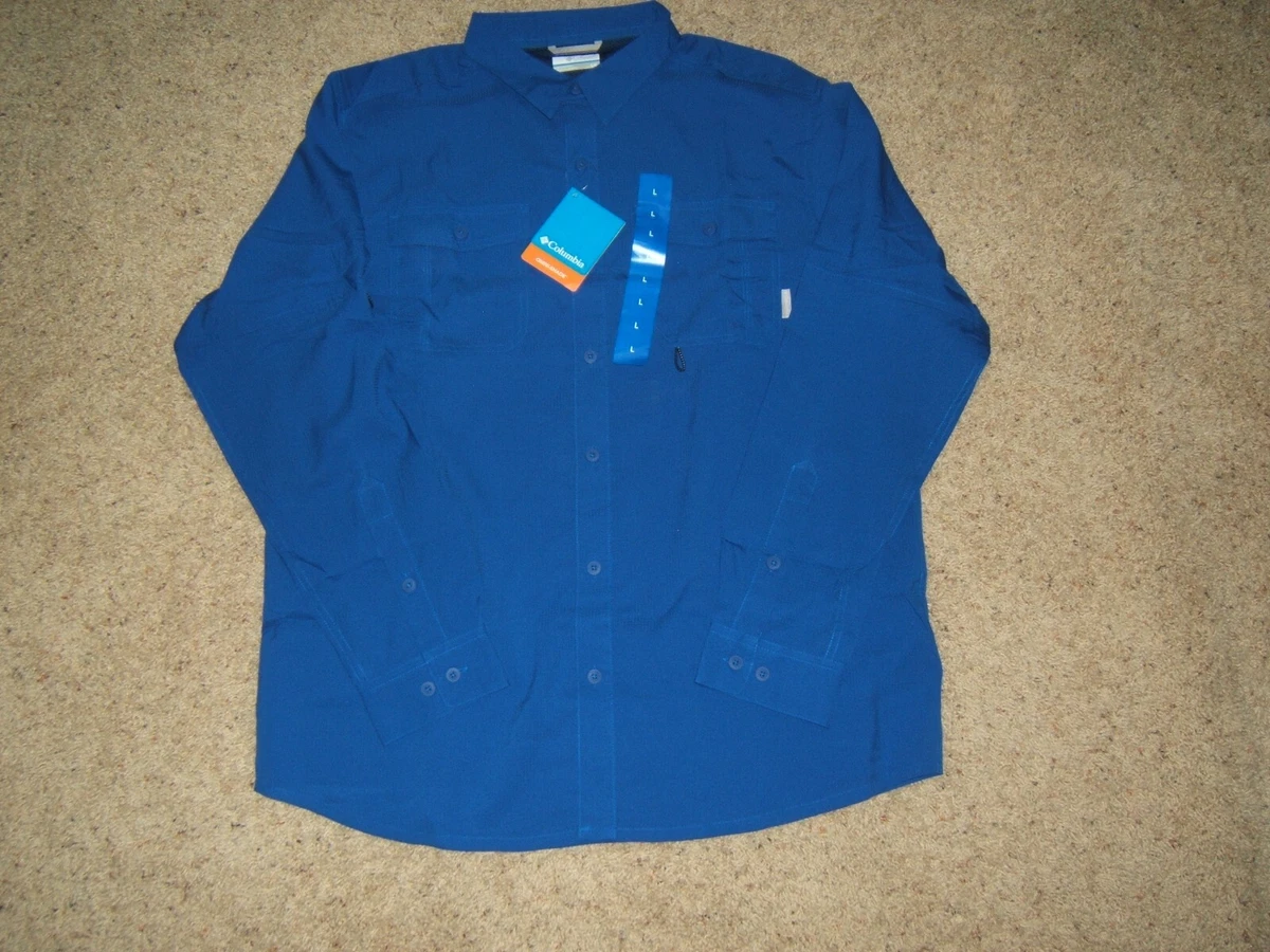Men s COLUMBIA OMNI SHADE Sun Protection button up shirt L Sleve