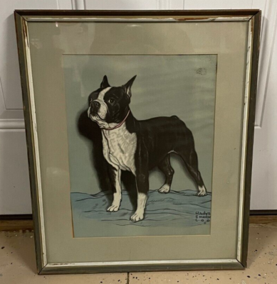 Vintage Gladys Emerson Cook Boston Terrier Framed Print 21